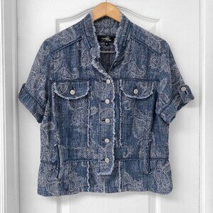 Bill Blass - Denim Jacket with Paisley Pattern